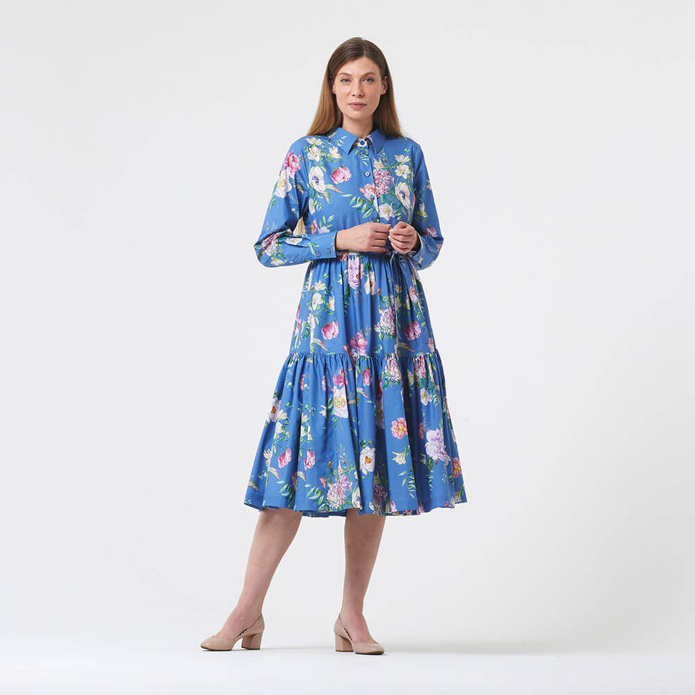 IC012 Poplin 100% Cotton Fabric Riviera / Mlt Amelia Softened