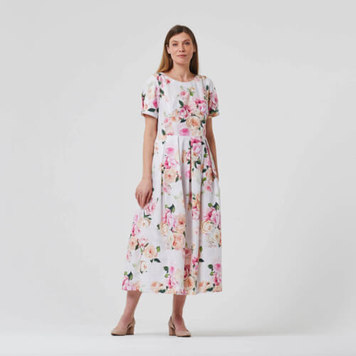 IC012 Poplin 100% Cotton Fabric Light Silver / Mlt Patricia Softened