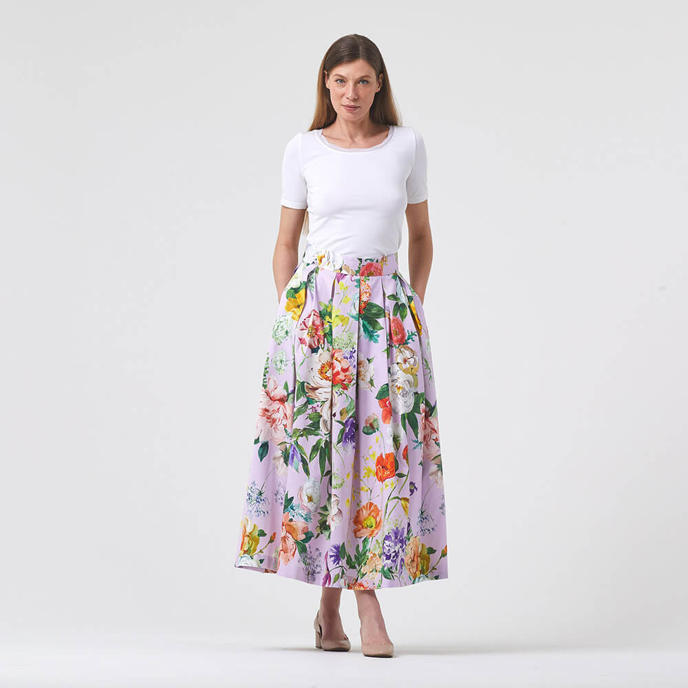 IC023 Faille 100% Cotton Fabric Lilac Snow / Mlt  Artemina Softened