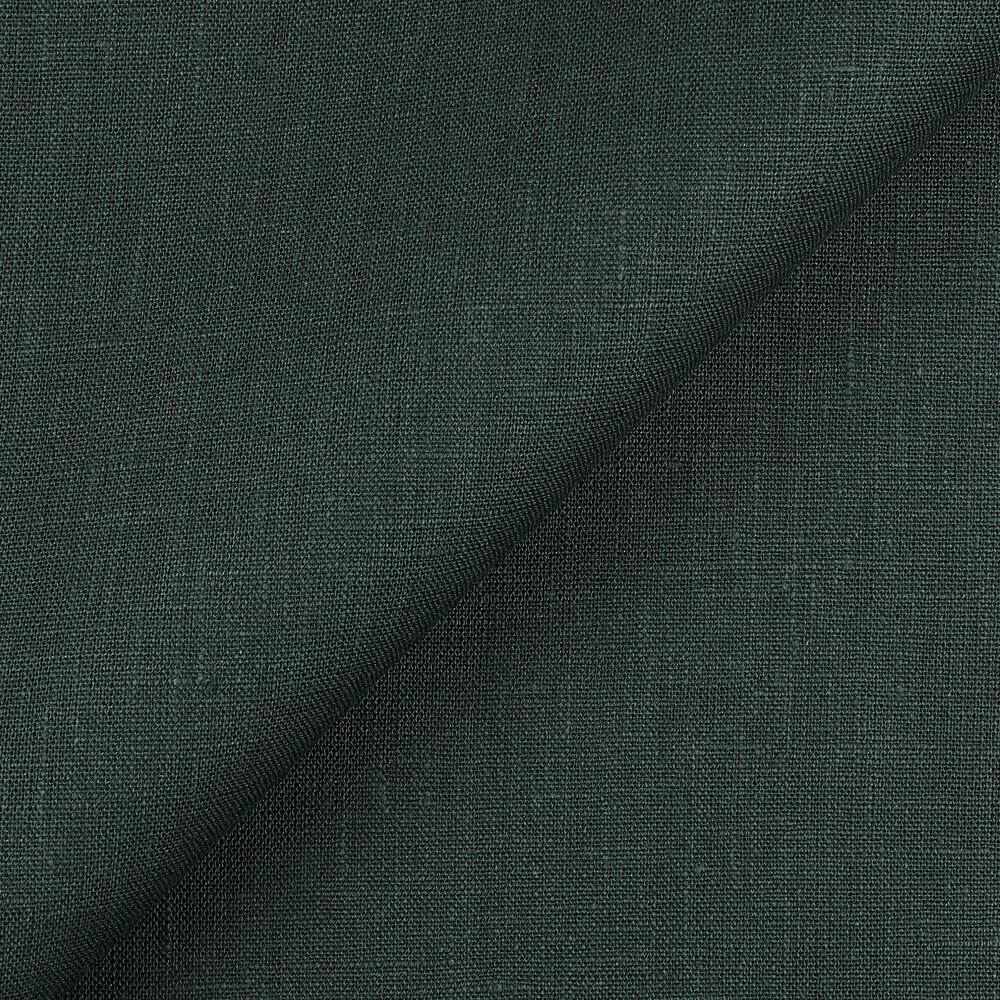 4C22 Rustic  Emerald 100% Linen Fabric