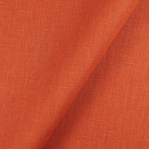Fabric 4C22 Rustic 100% Linen Fabric Mecca Orange Softened