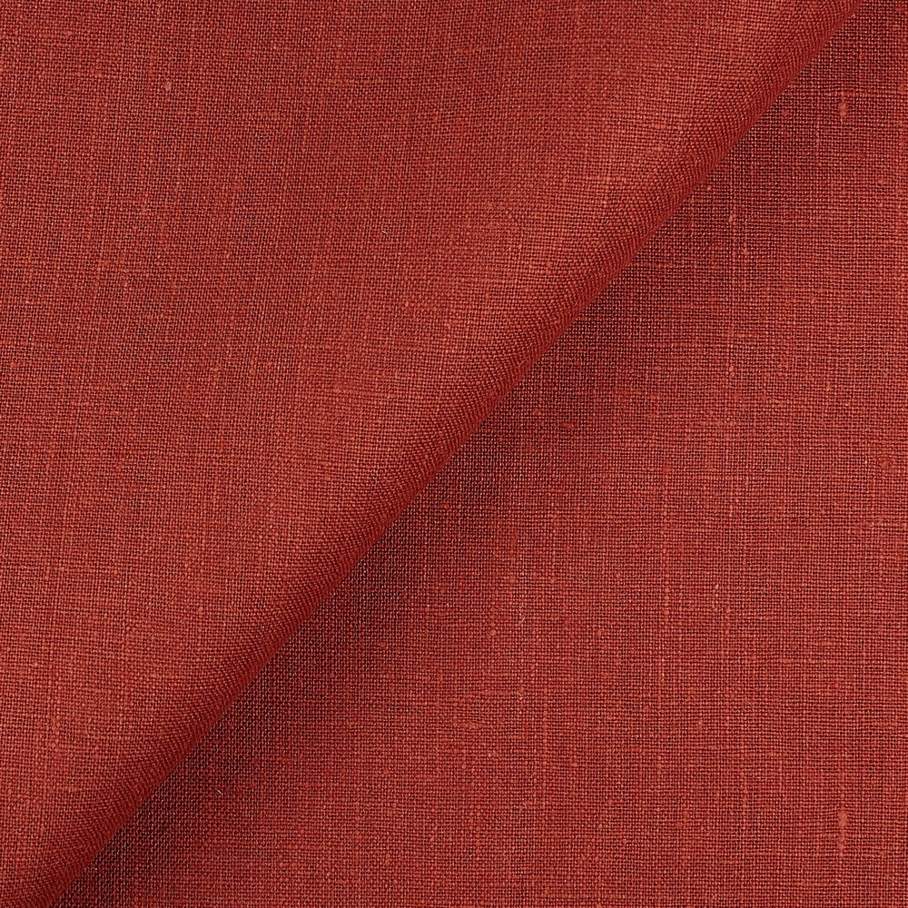 4C22 Rustic  100% Linen Fabric Spice Softened