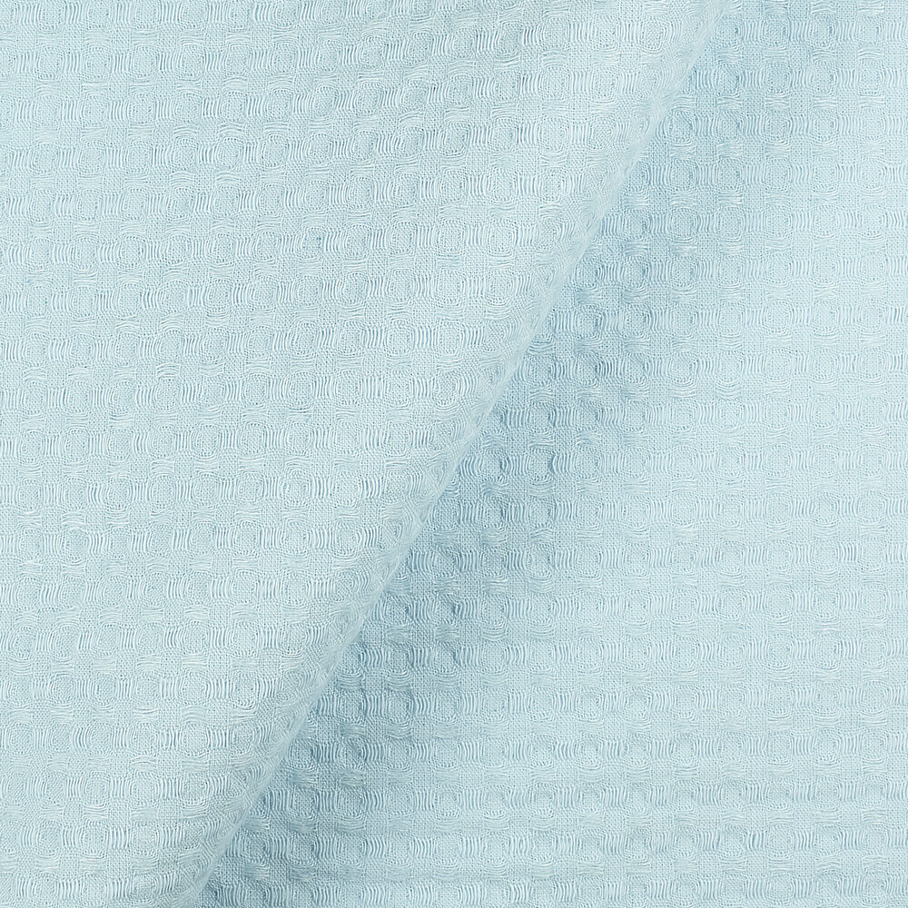 IS010 Waffle 54% Linen / 46% Cotton Fabric Sky Softened