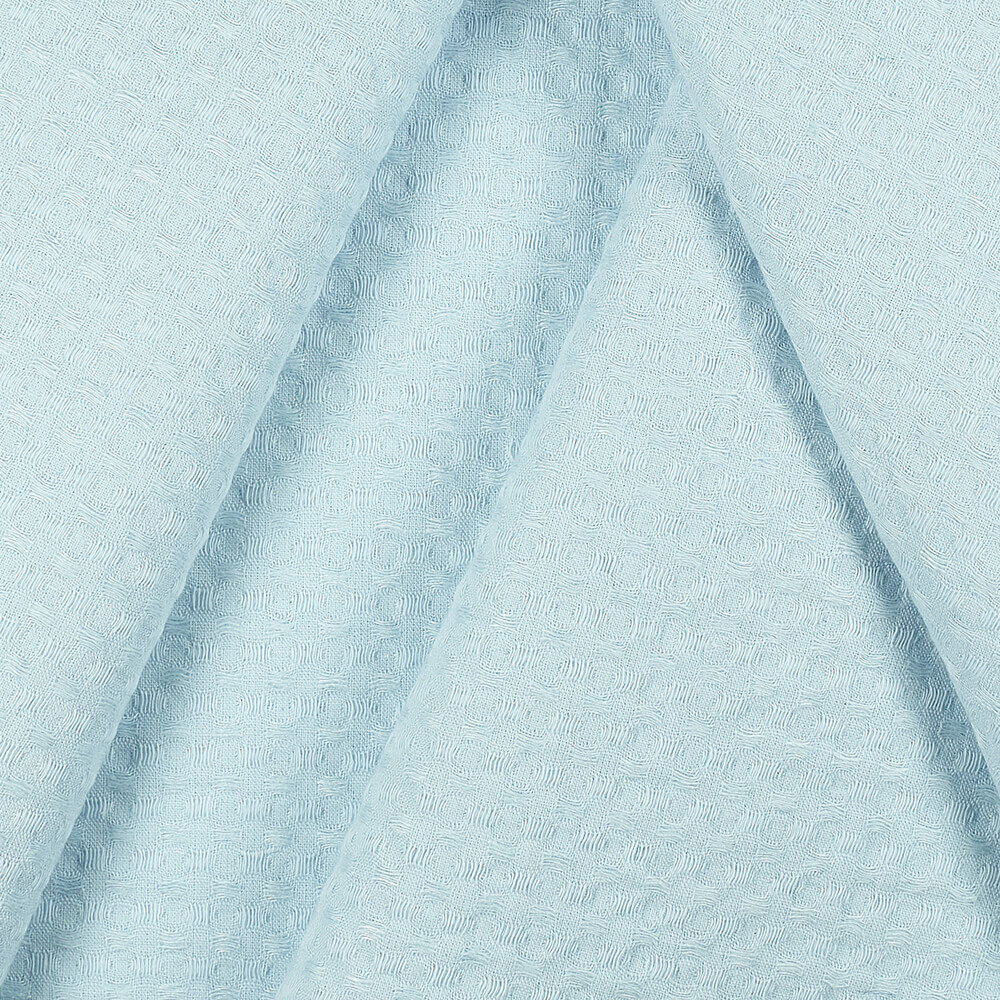 IS010 Waffle 54% Linen / 46% Cotton Fabric Sky Softened