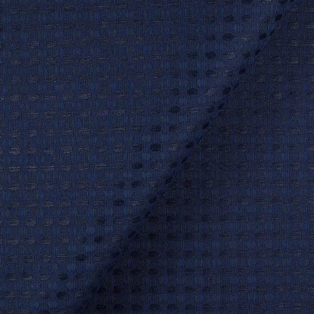 IS010 Waffle 54% Linen / 46% Cotton Fabric Cobalt Softened