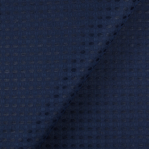 IS010 Waffle 54% Linen / 46% Cotton Fabric Cobalt Softened
