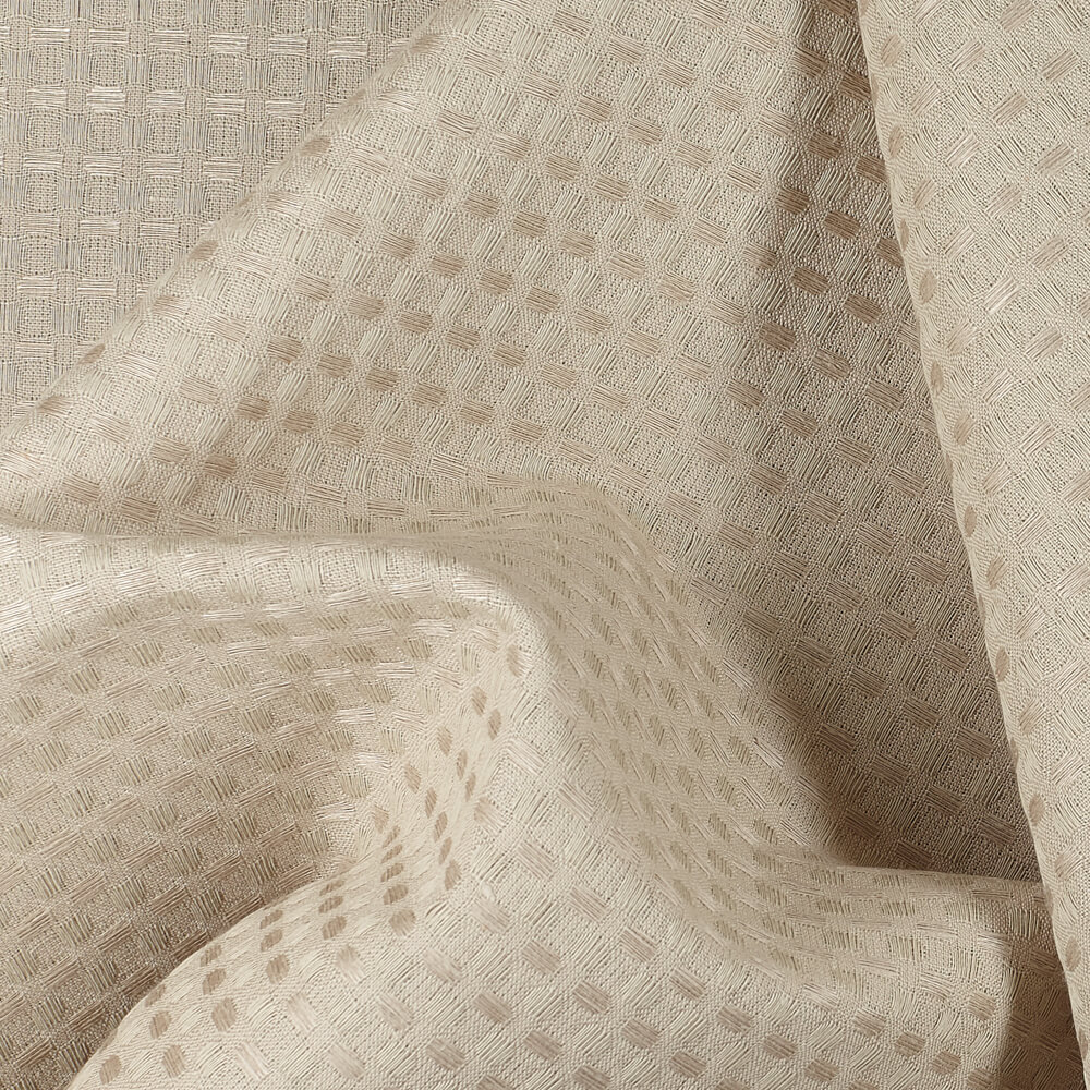 IS010 Waffle 54% Linen / 46% Cotton Fabric Pebble Softened