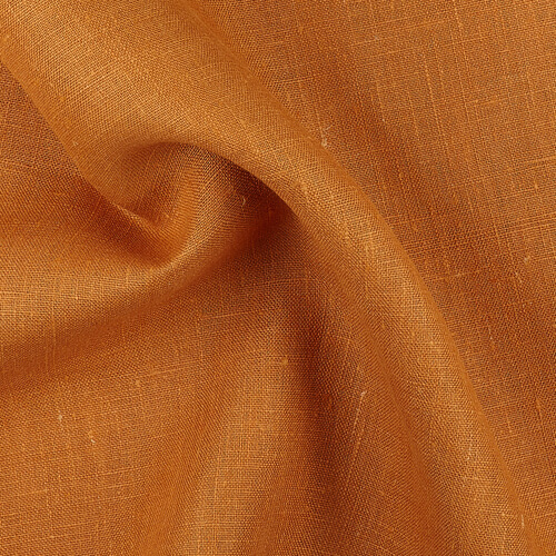 4C22 Rustic  100% Linen Fabric Apricot Softened