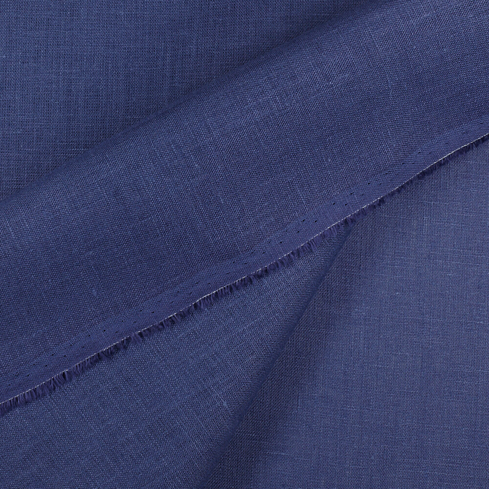 IL019 All-purpose 100% Linen Fabric Blue Whale Softened
