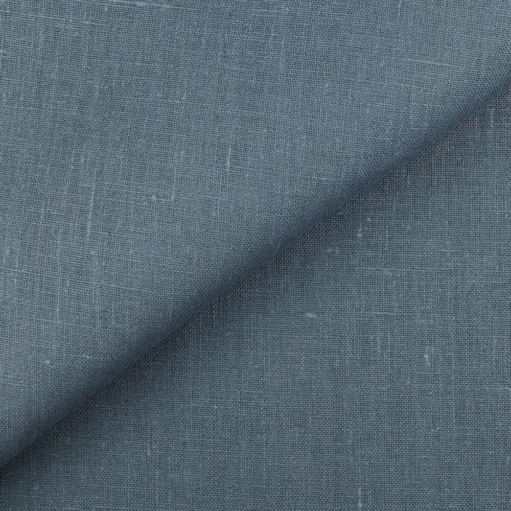 4C22 Rustic  100% Linen Fabric Lagoon Softened