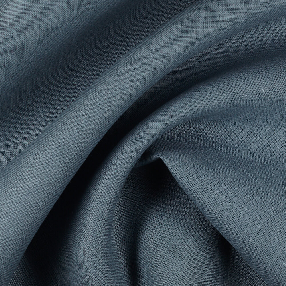 4C22 Rustic  100% Linen Fabric Lagoon Softened