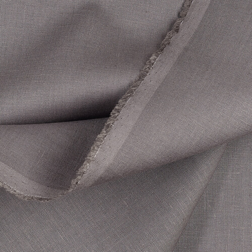 1C64 Luxury 100% Linen Fabric Asphalt Softened