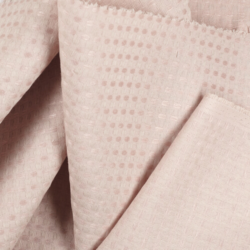 IS010 Waffle 54% Linen / 46% Cotton Fabric Rose Smoke Softened