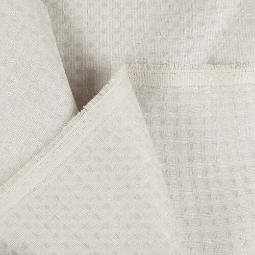 IS010 Waffle 54% Linen / 46% Cotton Fabric Gray Cashmere Softened