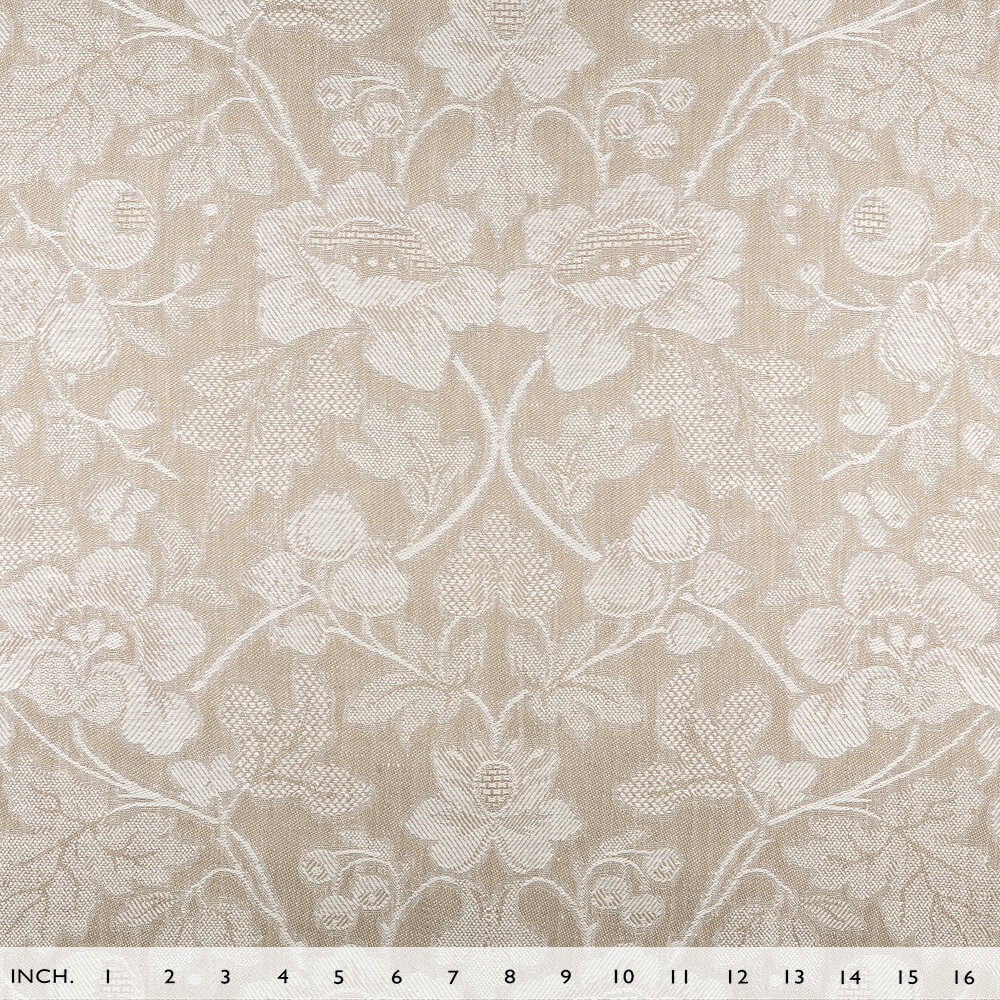 IL098 Jacquard 100% Linen Fabric Natural / White - Loire Fs Signature Finish