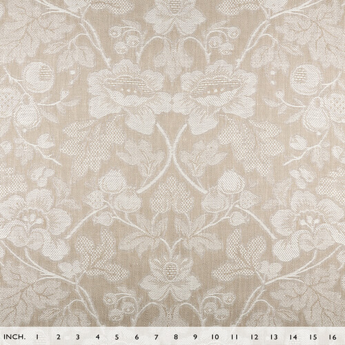 IL098 Jacquard 100% Linen Fabric Natural / White - Loire Fs Signature Finish