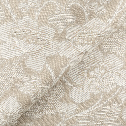 IL098 Jacquard 100% Linen Fabric Natural / White - Loire Fs Signature Finish