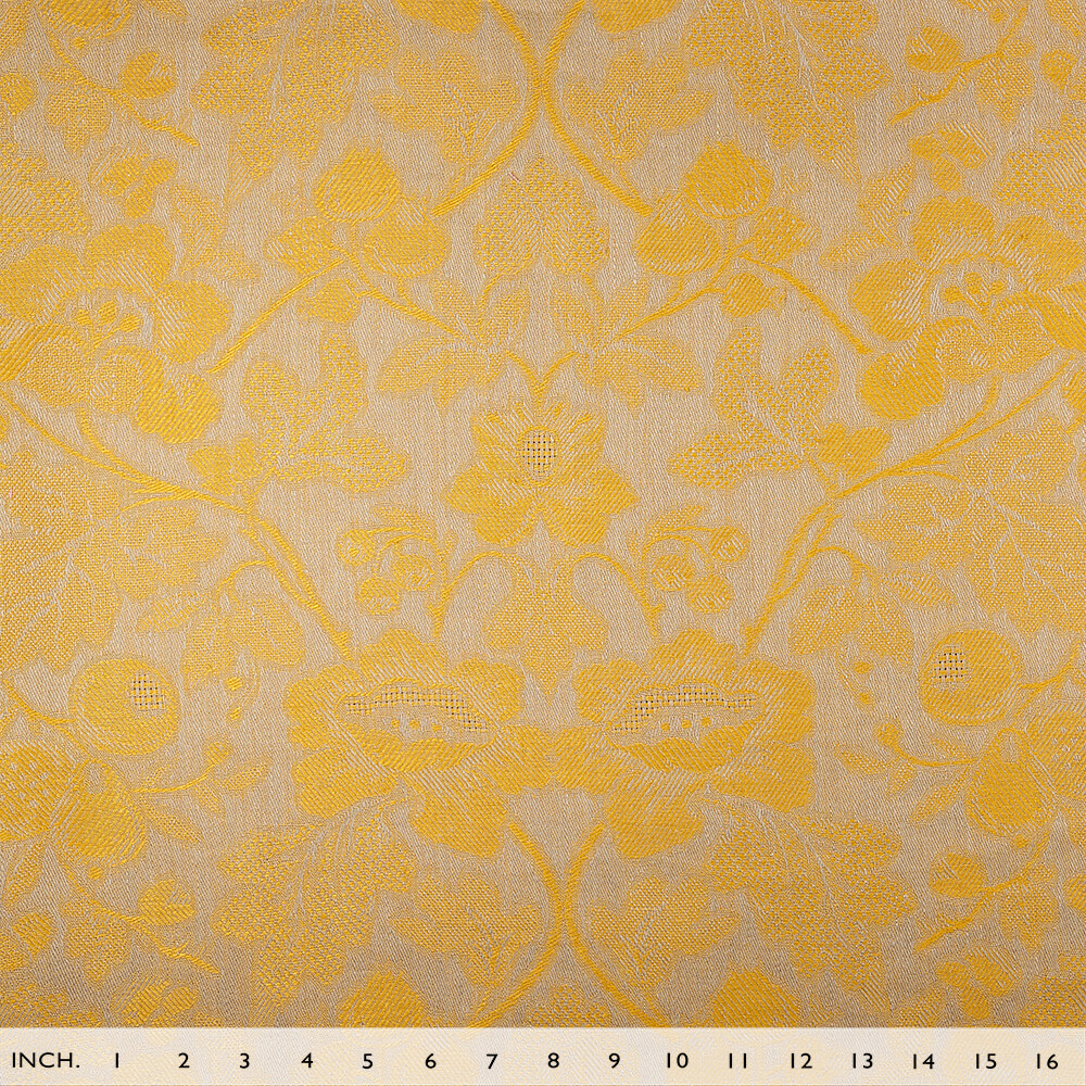 IL098 Jacquard 100% Linen Fabric Natural / Autumn Gold - Loire Fs Signature Finish