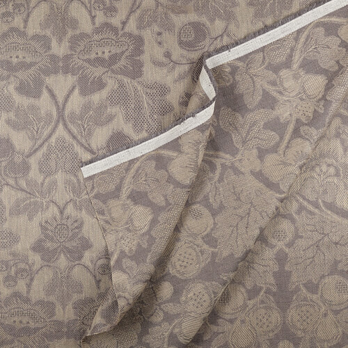 IL098 Jacquard 100% Linen Fabric Natural / Graphite - Loire Fs Signature Finish