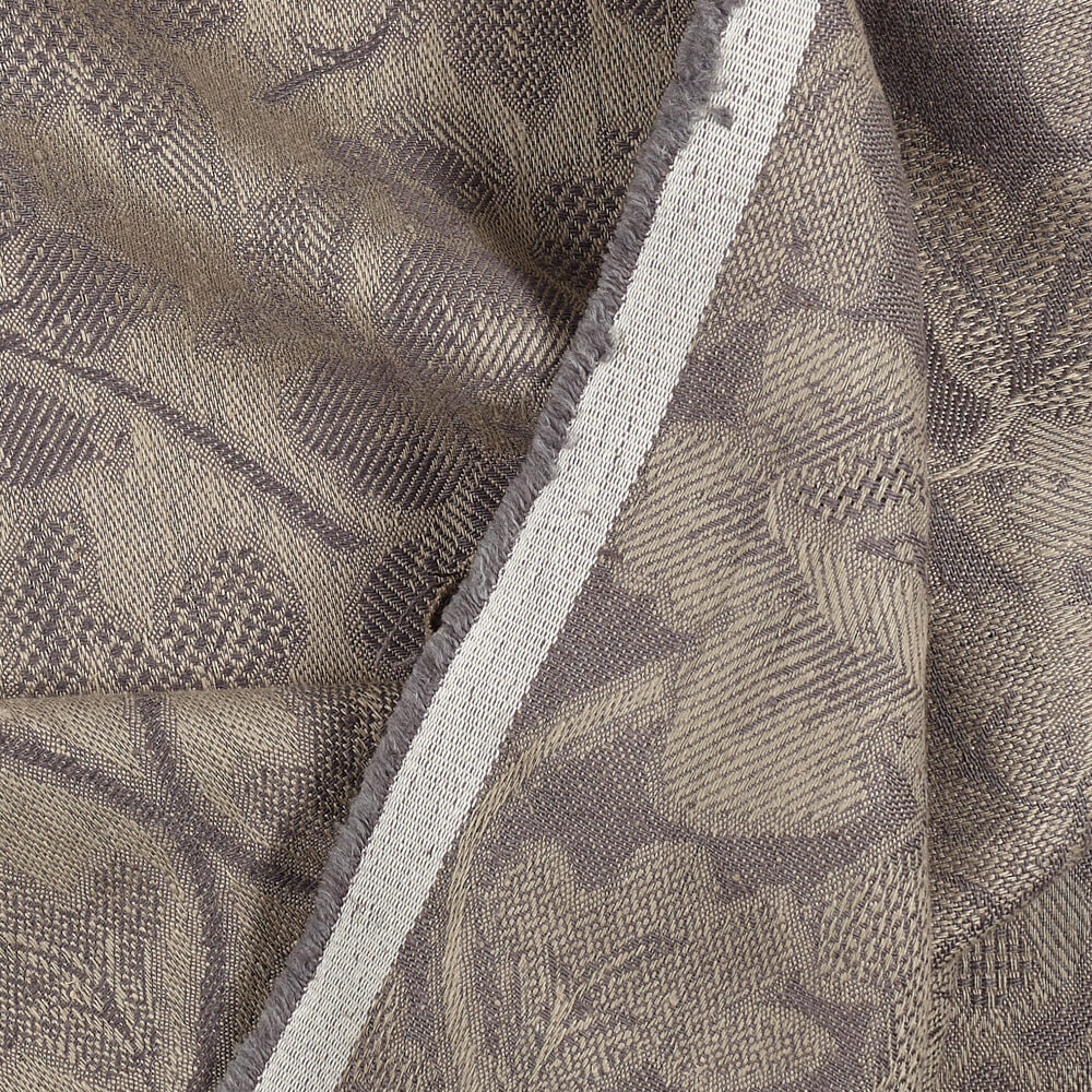 IL098 Jacquard 100% Linen Fabric Natural / Graphite - Loire Fs Signature Finish