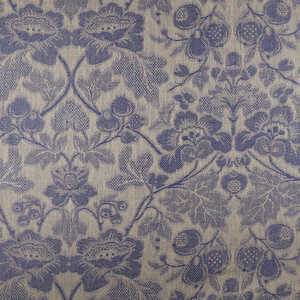 IL098 Jacquard 100% Linen Fabric Natural / Insignia Blue - Loire Fs Signature Finish