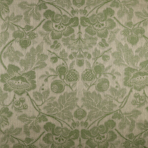 IL098 Jacquard 100% Linen Fabric Natural / Evergreen - Loire Fs Signature Finish