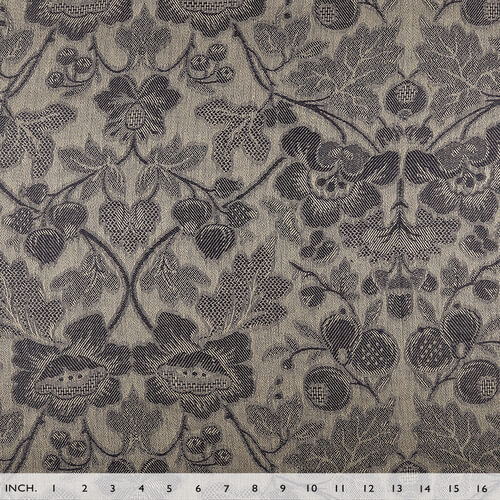 IL098 Jacquard 100% Linen Fabric Natural / Black - Loire Fs Signature Finish