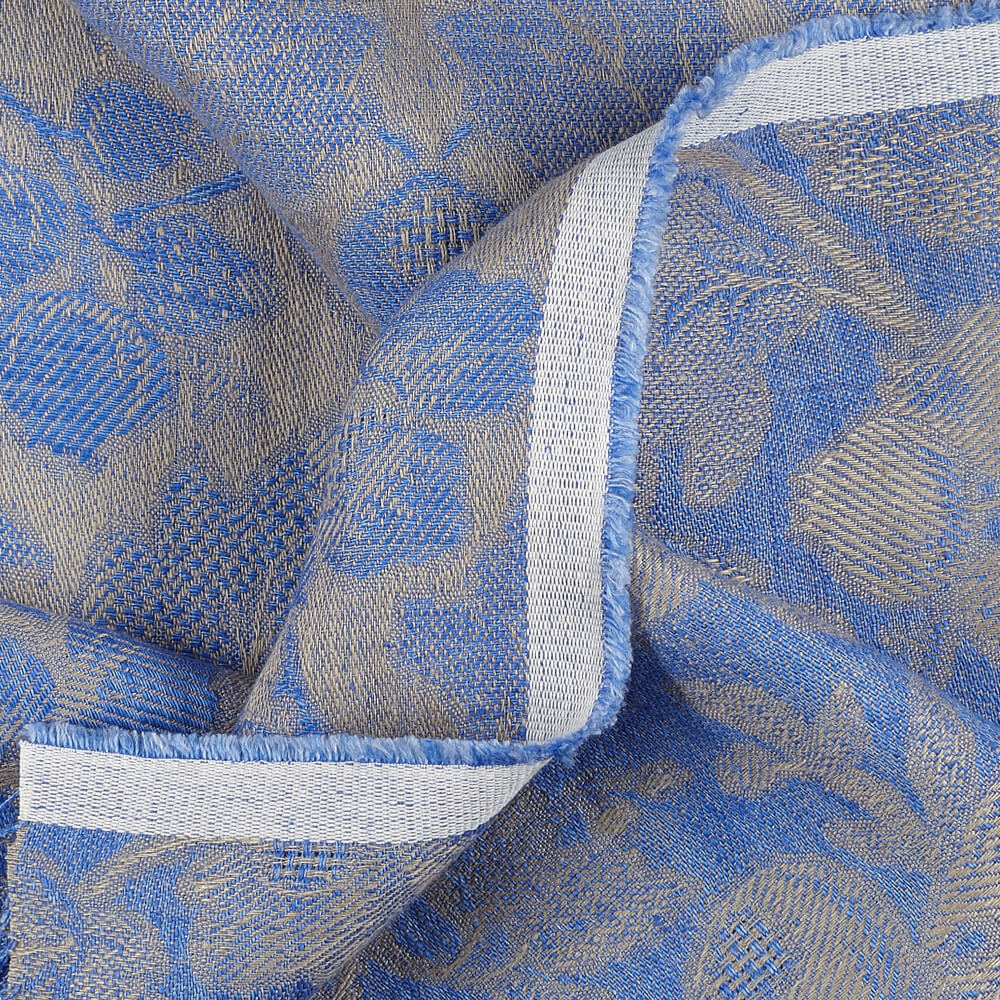 IL098 Jacquard 100% Linen Fabric Natural / Riviera - Loire Fs Signature Finish