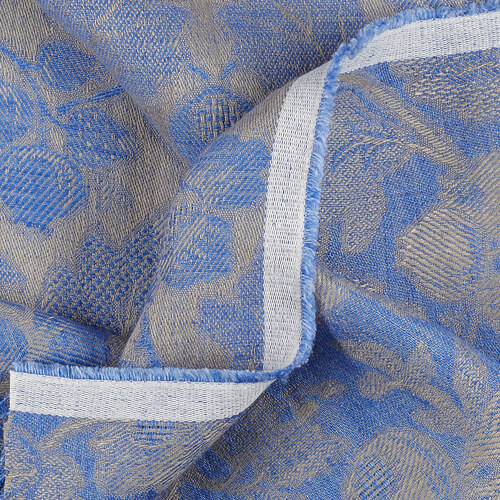 IL098 Jacquard 100% Linen Fabric Natural / Riviera - Loire Fs Signature Finish