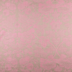 IL098 Jacquard 100% Linen Fabric Natural / Wild Rose - Loire Fs Signature Finish