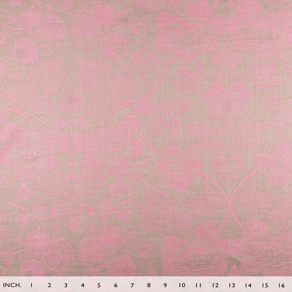 IL098 Jacquard 100% Linen Fabric Natural / Wild Rose - Loire Fs Signature Finish