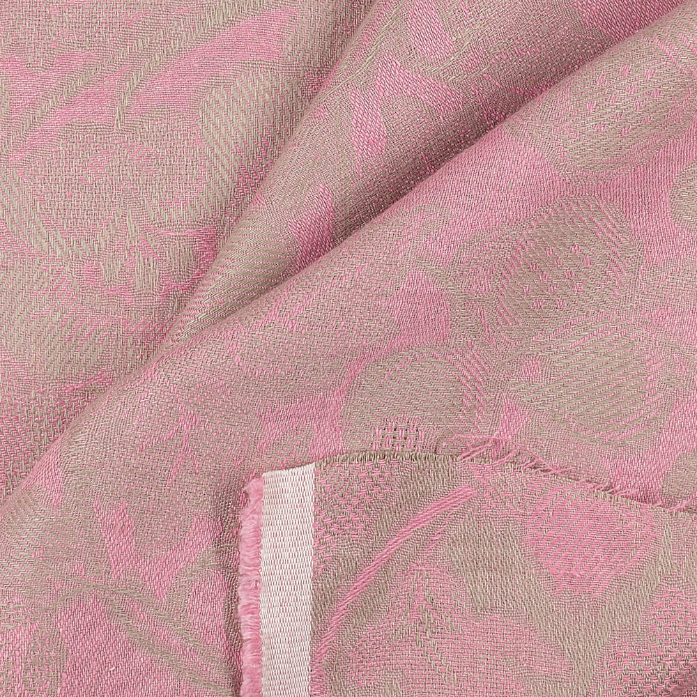 IL098 Jacquard 100% Linen Fabric Natural / Wild Rose - Loire Fs Signature Finish