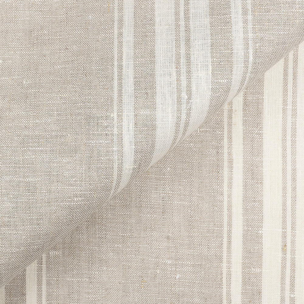 IL084 Narrow Width 100% Linen Fabric Natural / White - Remy Softened