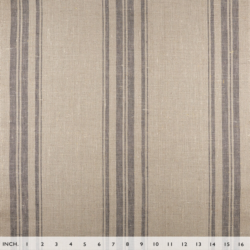 IL084 Narrow Width 100% Linen Fabric Natural / Graphite - Remy Softened