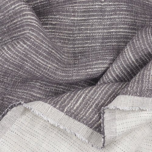 IL097 Double-sided 100% Linen Fabric Asphalt / White - Breeze Fs Signature Finish