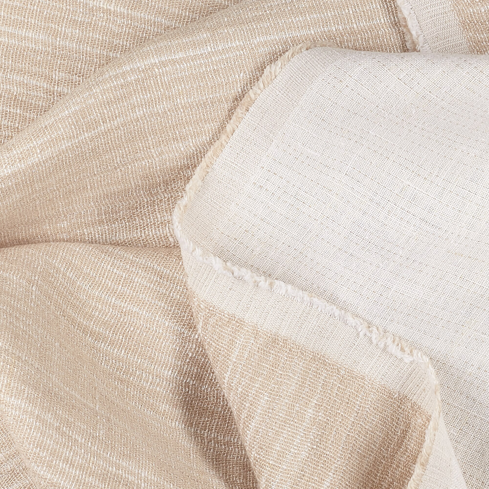 IL097 Double-sided 100% Linen Fabric Sand / White - Breeze Fs Signature Finish
