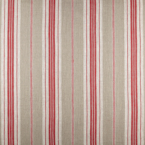 IL087 NORMANDY  NATURAL/WHITE/RIO RED MLT-1  FS Premier Finish - 100% Linen - Medium (6.8 oz/yd<sup>2</sup>)