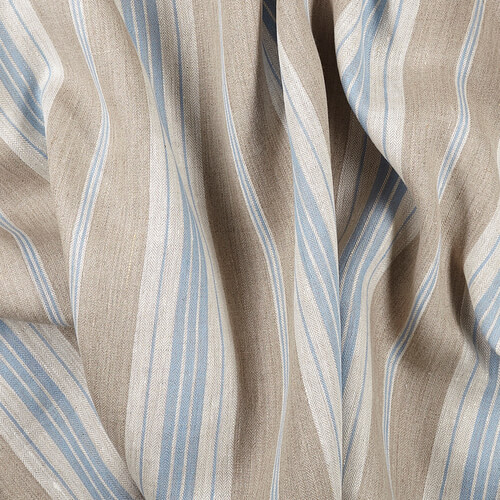 IL087 French Ticking 100% Linen Fabric Mlt-3 - Normandy Fs Premier Finish
