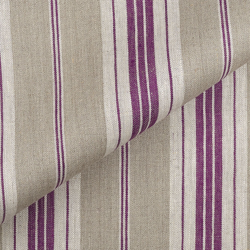 IL087 French Ticking 100% Linen Fabric Mlt-4 - Normandy Fs Premier Finish