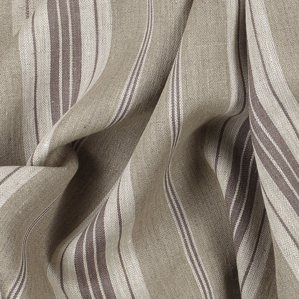 IL087 French Ticking 100% Linen Fabric Mlt-5 - Normandy Fs Premier Finish