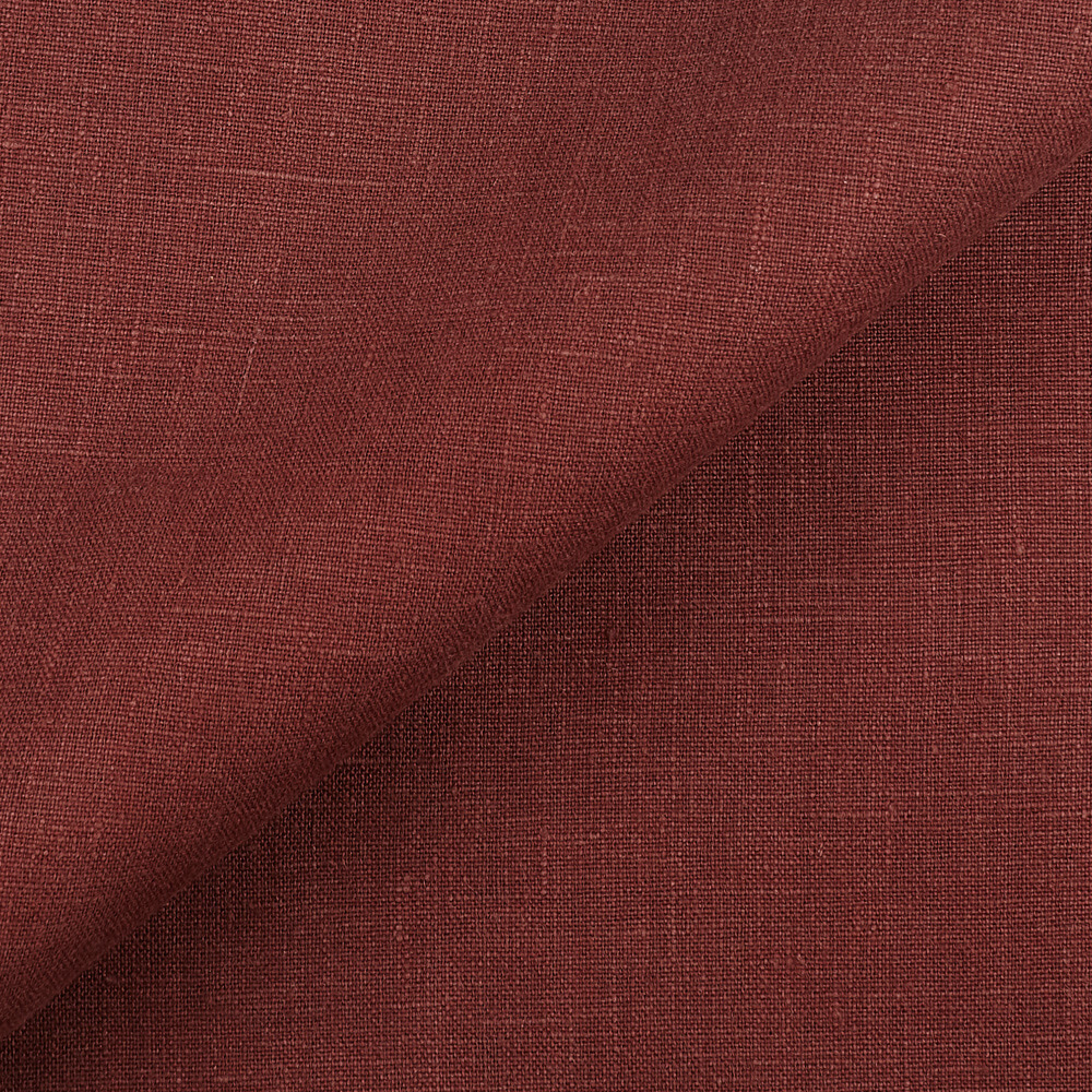 4C22 Rustic  100% Linen Fabric Auburn Softened