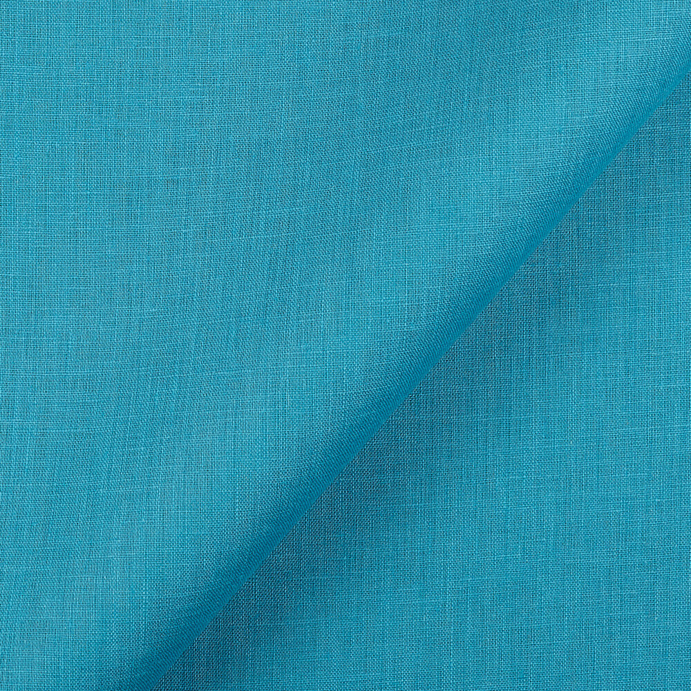 IL020 Handkerchief 100% Linen Fabric Mediterranean Blue Softened