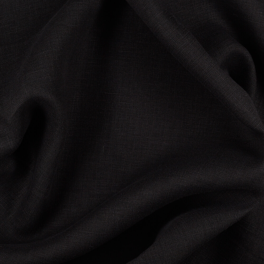 4C22 Rustic  100% Linen Fabric Anthracite Softened