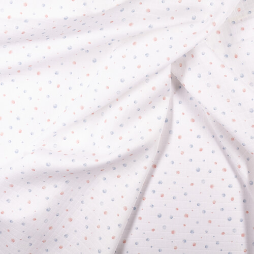 IC008 Muslin 100% Cotton Fabric White / Mlt Peas Softened
