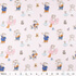 IC008 Muslin Pink / Mlt Joyful Teddies 100% Cotton Fabric