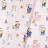 IC008 Muslin Pink / Mlt Joyful Teddies 100% Cotton Fabric