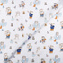 IC008 Muslin 100% Cotton Fabric White / Pink Baby Rattle Softened