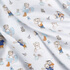 IC008 Muslin Blue / Mlt Joyful Teddies 100% Cotton Discount Fabric