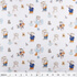 IC008 Muslin Blue / Mlt Joyful Teddies 100% Cotton Discount Fabric
