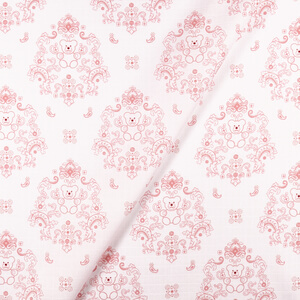 IC008  Teddy Bear  WHITE / PINK  Softened - 100% Cotton - Very Light (2.8 oz/yd<sup>2</sup>)